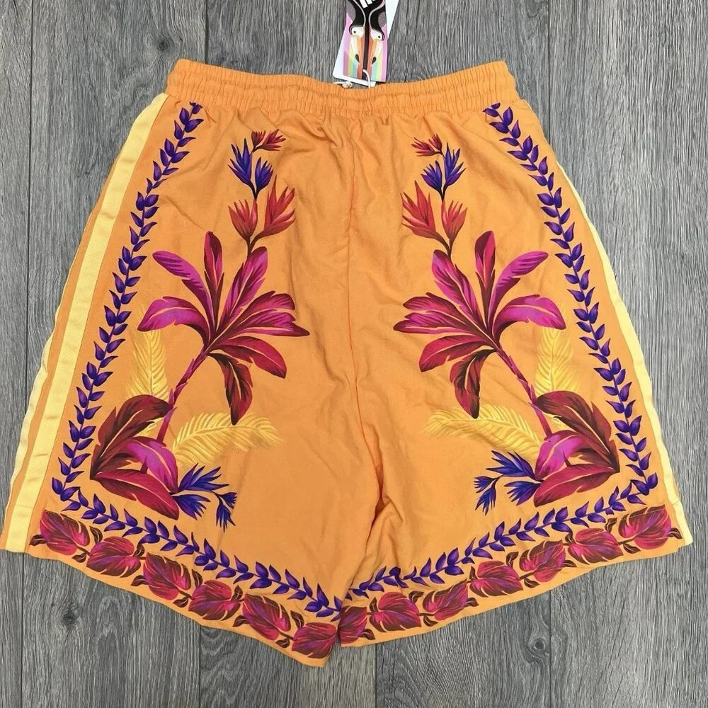 Adidas x Farm Rio Premium Shorts Size XS Womens Bright Orange Tropical Vacation - Picture 5 of 10